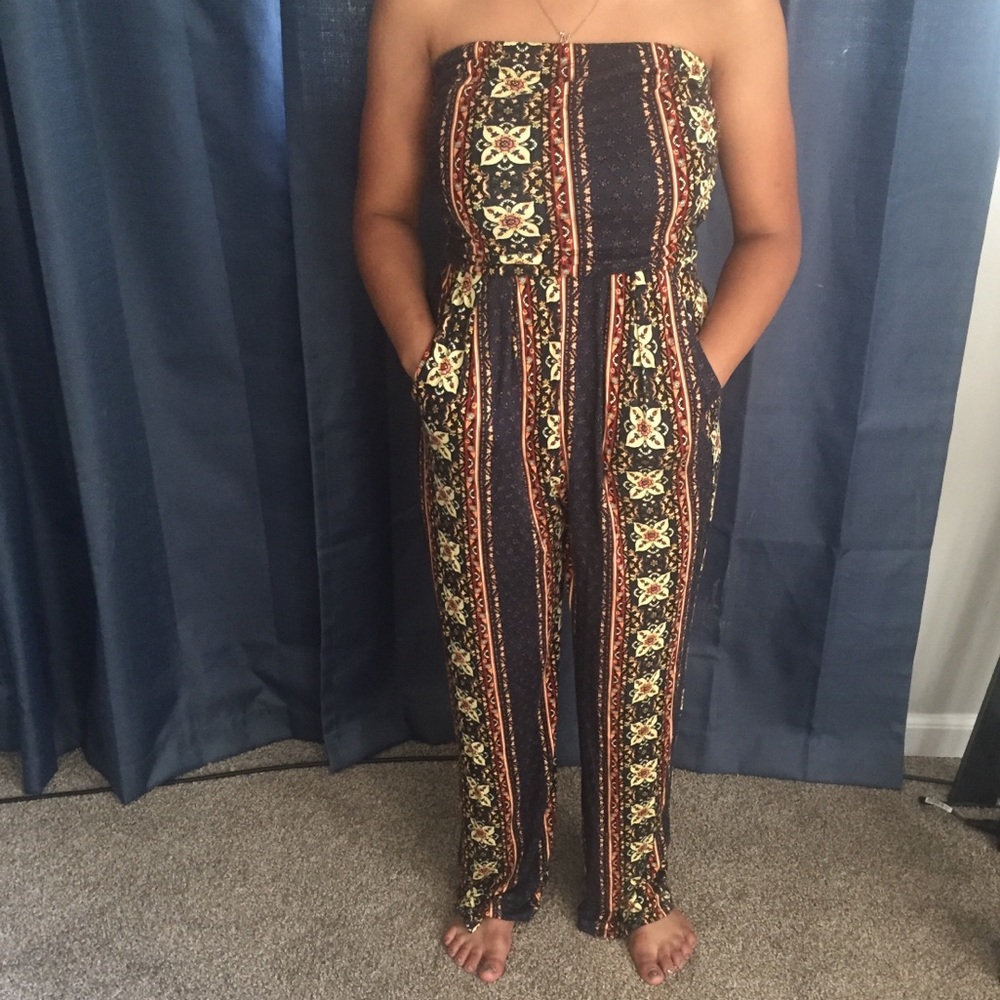 Halter top fall romper